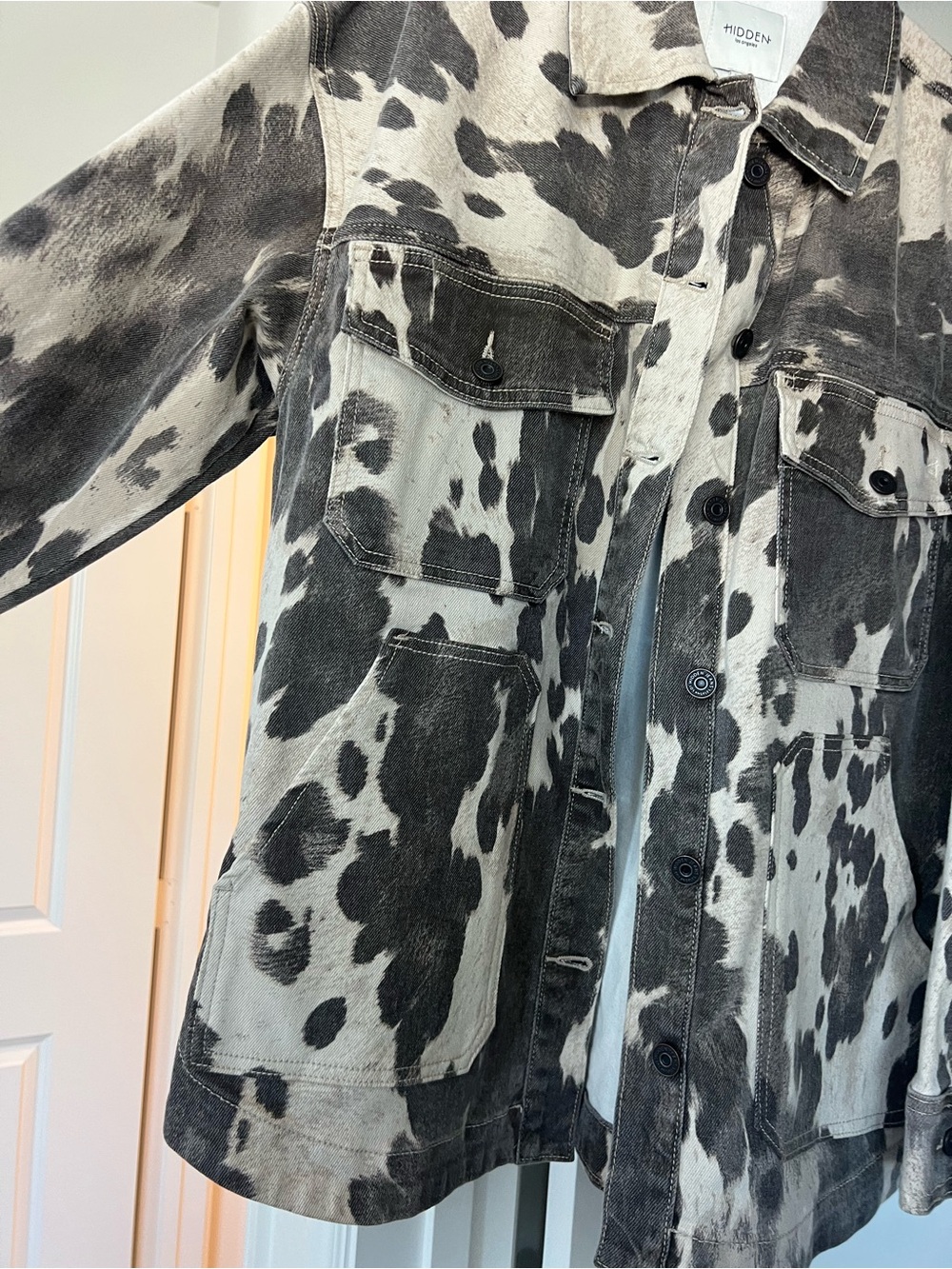 Hidden Cow-Print Shacket